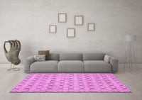 Machine Washable Abstract Pink Modern Rug, wshabs2683pnk