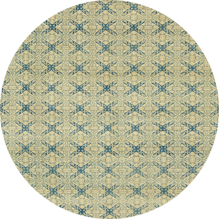 Round Abstract Brown Gold Modern Rug, abs2683