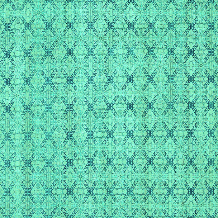 Square Abstract Turquoise Modern Rug, abs2683turq