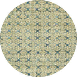 Round Machine Washable Abstract Brown Gold Rug, wshabs2683