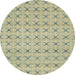 Round Machine Washable Abstract Brown Gold Rug, wshabs2683