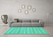 Machine Washable Abstract Turquoise Modern Area Rugs in a Living Room,, wshabs2683turq