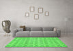 Machine Washable Abstract Green Modern Area Rugs in a Living Room,, wshabs2683grn