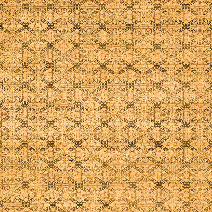 Square Machine Washable Abstract Orange Modern Area Rugs, wshabs2683org