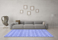 Machine Washable Abstract Blue Modern Rug, wshabs2683blu