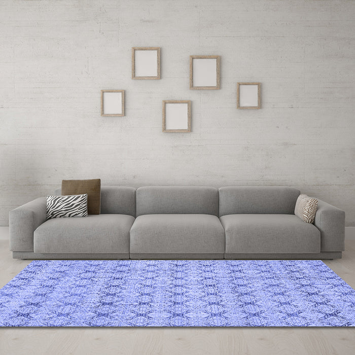 Machine Washable Abstract Blue Modern Rug in a Living Room, wshabs2683blu