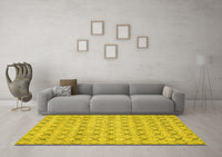 Machine Washable Abstract Yellow Modern Rug, wshabs2683yw