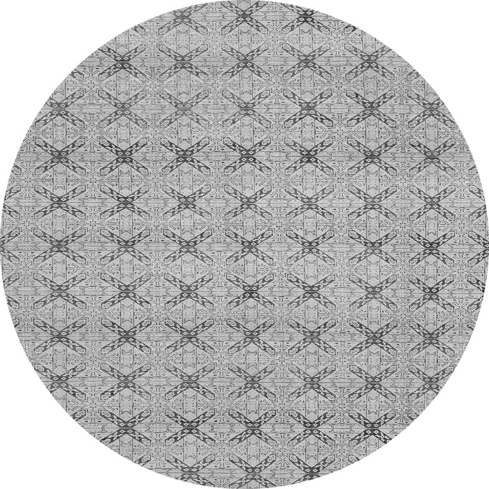 Round Abstract Gray Modern Rug, abs2683gry