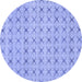 Round Abstract Blue Modern Rug, abs2683blu