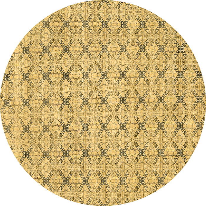 Round Machine Washable Abstract Brown Modern Rug, wshabs2683brn