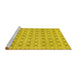 Sideview of Machine Washable Abstract Yellow Modern Rug, wshabs2683yw