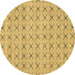 Round Abstract Brown Modern Rug, abs2683brn