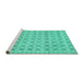 Sideview of Machine Washable Abstract Turquoise Modern Area Rugs, wshabs2683turq