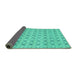 Sideview of Abstract Turquoise Modern Rug, abs2683turq