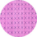 Round Machine Washable Abstract Pink Modern Rug, wshabs2683pnk