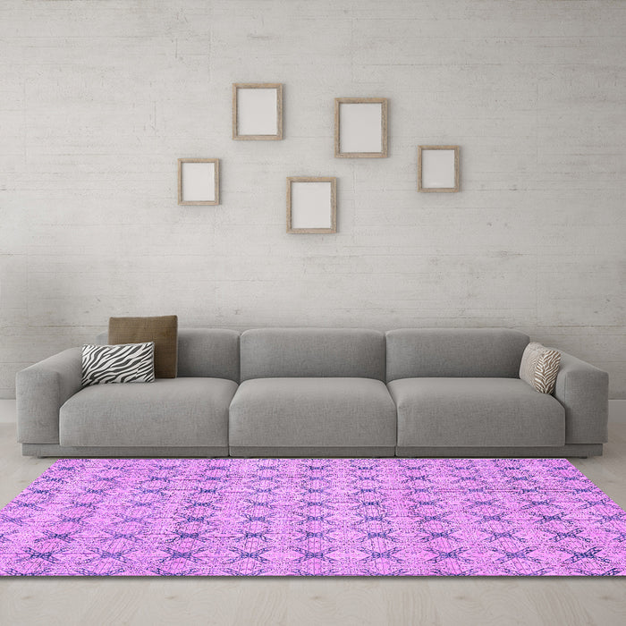 Machine Washable Abstract Purple Modern Area Rugs in a Living Room, wshabs2683pur