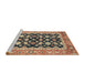 Sideview of Machine Washable Abstract Red Brown Rug, wshabs2684