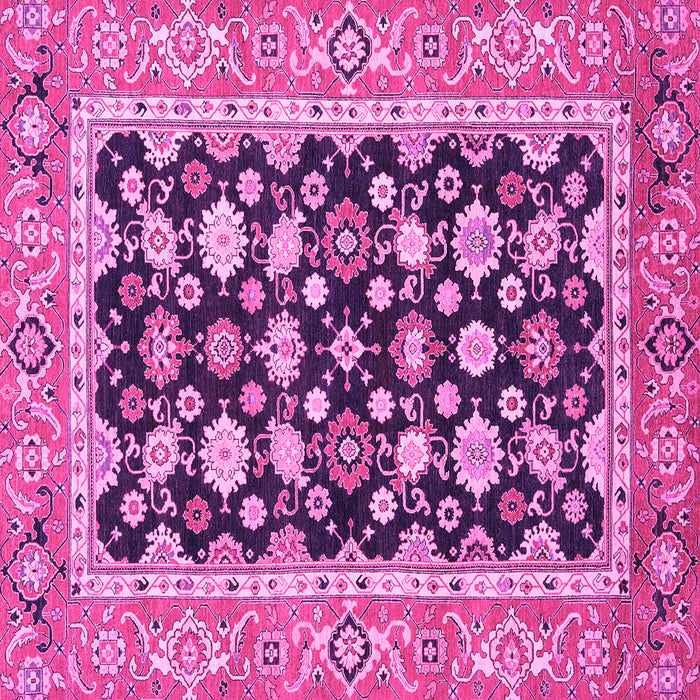 Square Abstract Pink Modern Rug, abs2684pnk
