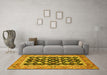 Machine Washable Abstract Yellow Modern Rug in a Living Room, wshabs2684yw