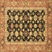 Square Machine Washable Abstract Brown Modern Rug, wshabs2684brn