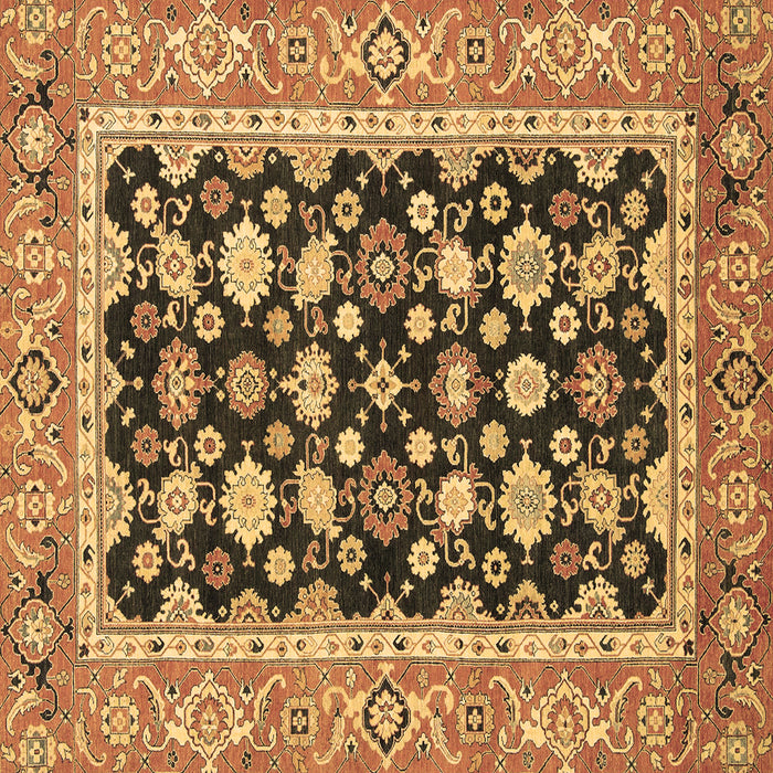 Square Abstract Brown Modern Rug, abs2684brn