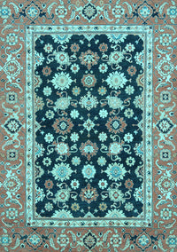 Abstract Light Blue Modern Rug, abs2684lblu