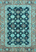 Abstract Light Blue Modern Rug, abs2684lblu