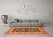 Machine Washable Abstract Orange Modern Area Rugs in a Living Room, wshabs2684org