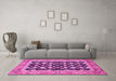 Machine Washable Abstract Pink Modern Rug in a Living Room, wshabs2684pnk