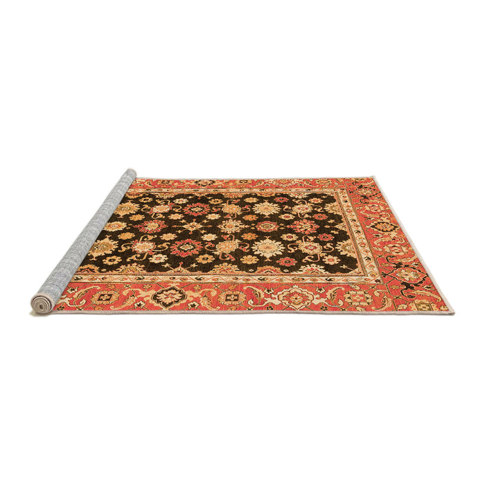 Sideview of Machine Washable Abstract Orange Modern Area Rugs, wshabs2684org