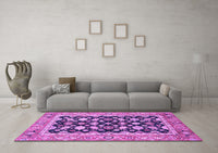 Machine Washable Abstract Purple Modern Rug, wshabs2684pur