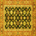 Square Machine Washable Abstract Yellow Modern Rug, wshabs2684yw