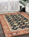 Abstract Red Brown Modern Rug in Family Room, abs2684