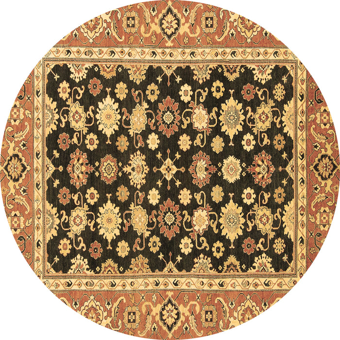 Round Machine Washable Abstract Brown Modern Rug, wshabs2684brn