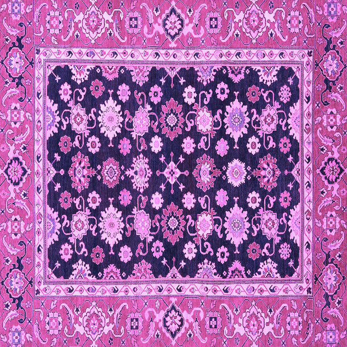 Square Machine Washable Abstract Purple Modern Area Rugs, wshabs2684pur