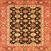 Square Abstract Orange Modern Rug, abs2684org