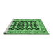 Sideview of Machine Washable Abstract Emerald Green Modern Area Rugs, wshabs2684emgrn