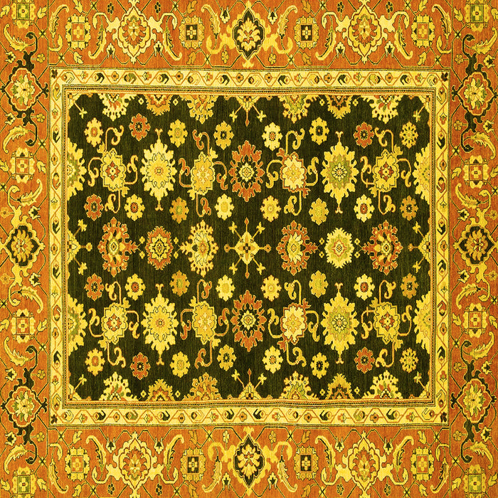 Square Abstract Yellow Modern Rug, abs2684yw