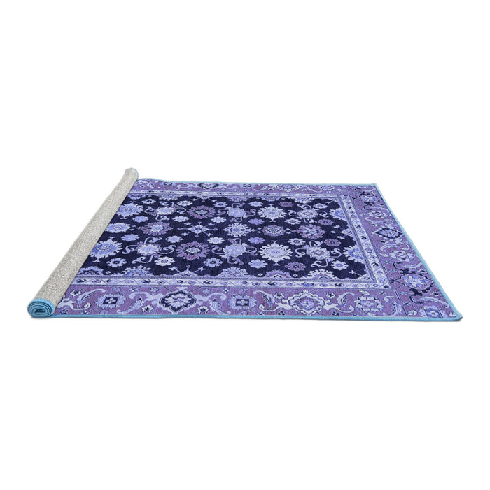 Sideview of Machine Washable Abstract Blue Modern Rug, wshabs2684blu