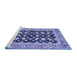 Sideview of Machine Washable Abstract Blue Modern Rug, wshabs2684blu