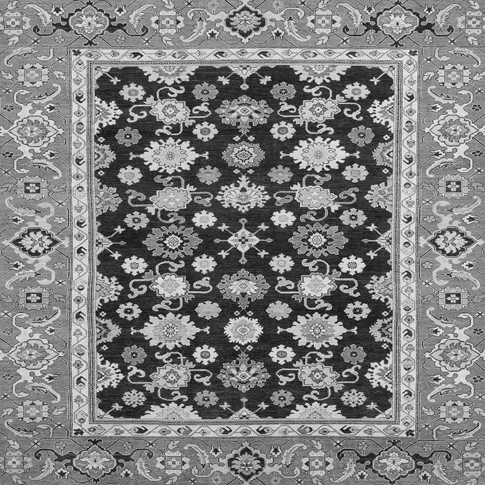 Square Abstract Gray Modern Rug, abs2684gry