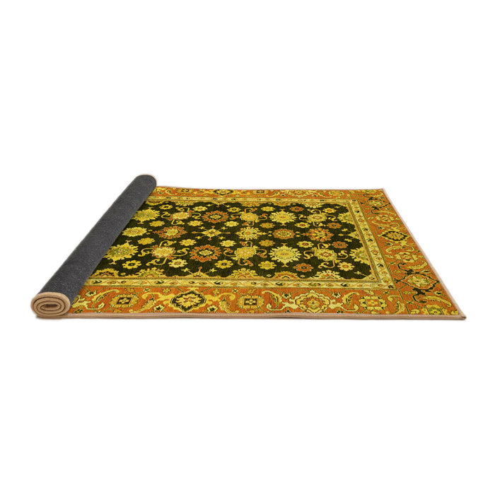 Sideview of Abstract Yellow Modern Rug, abs2684yw