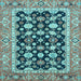 Square Abstract Light Blue Modern Rug, abs2684lblu