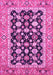 Machine Washable Abstract Pink Modern Rug, wshabs2684pnk