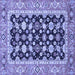 Square Abstract Blue Modern Rug, abs2684blu