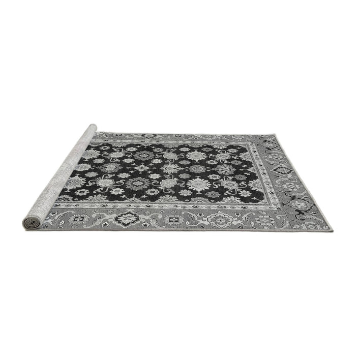 Sideview of Machine Washable Abstract Gray Modern Rug, wshabs2684gry