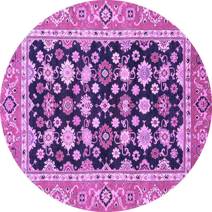 Round Abstract Purple Modern Rug, abs2684pur