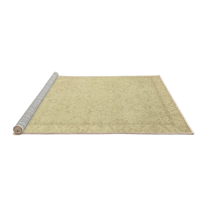 Sideview of Machine Washable Abstract Brown Gold Rug, wshabs2685