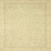 Square Abstract Brown Gold Oriental Rug, abs2685