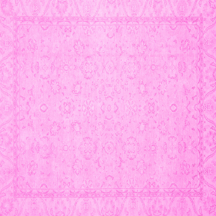 Square Machine Washable Oriental Pink Traditional Rug, wshabs2685pnk